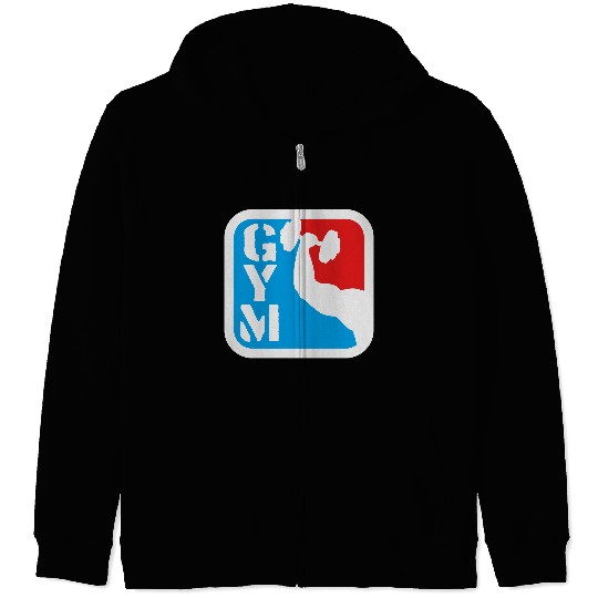 gym sport arm hantel outline hand arm muscle stron Zip Hoodies