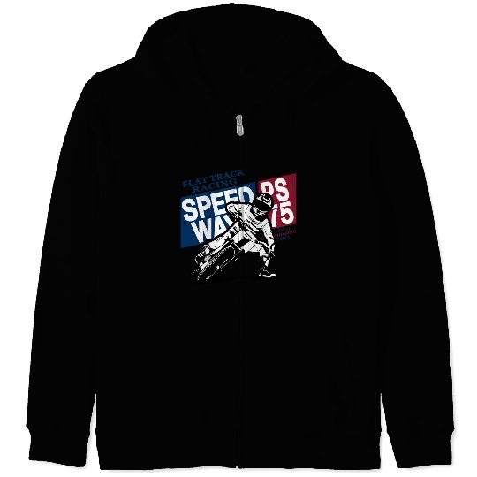 Flat Track Rider - Speedway Racing Zip Hoodies