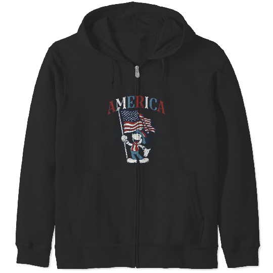 Disney Mickey Mouse with American Flag USA Fourth of July Zip Hoodies,
