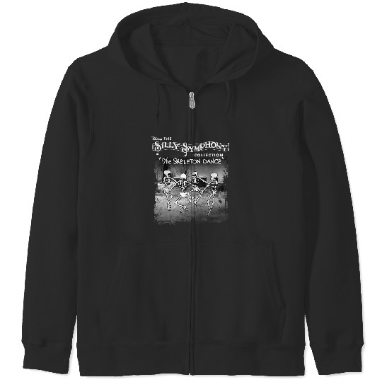 Disney Silly Symphony Zip Hoodies, Funny Disney Zip Hoodies, Disney Dancing Skeleton Zip Hoodies