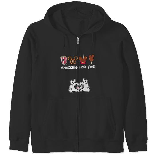  Snacking for Two Pregnancy Announcement Zip Hoodies, Funny Disney Mom To Be Zip Hoodies