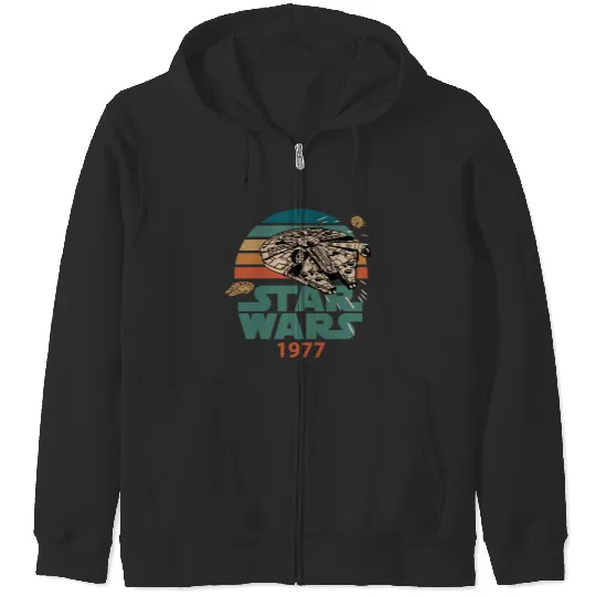 Star Wars 1977 Millennium Falcon Star Death Star  Zip Hoodies Disneyland Summer Trip 2023 Zip Hoodies