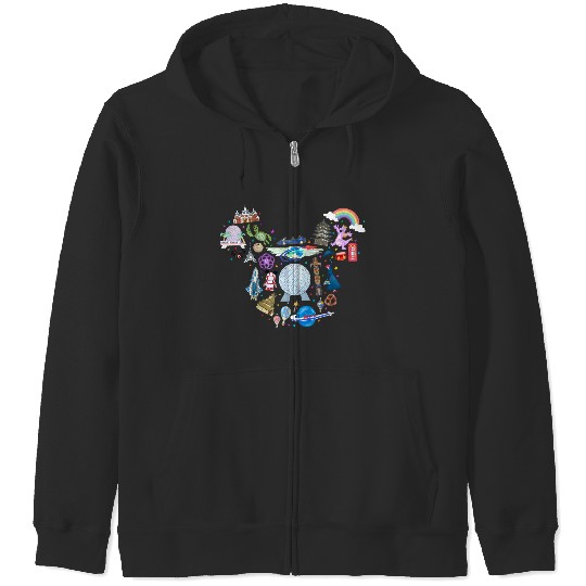 Disney Epcot Matching Zip Hoodies for Men, Women and Kids with Mickey Head Ears