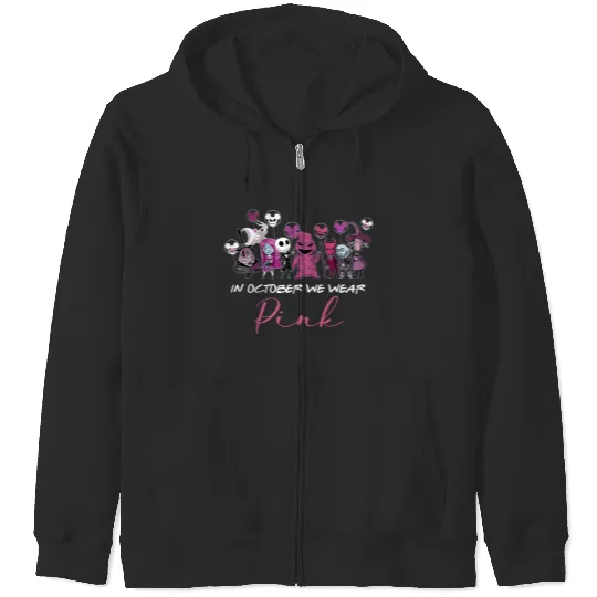 Disney Halloween Zip Hoodies, In October We wear Pink, Oogie Boogie 2022