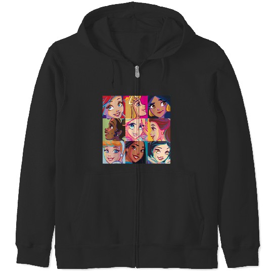 Discover Disney Princess Characters Pop Art Grid 9375 Zip Hoodies