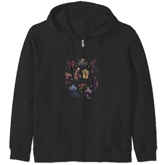 Discover Disney Villains Group Shot Doodles 9286 Zip Hoodies