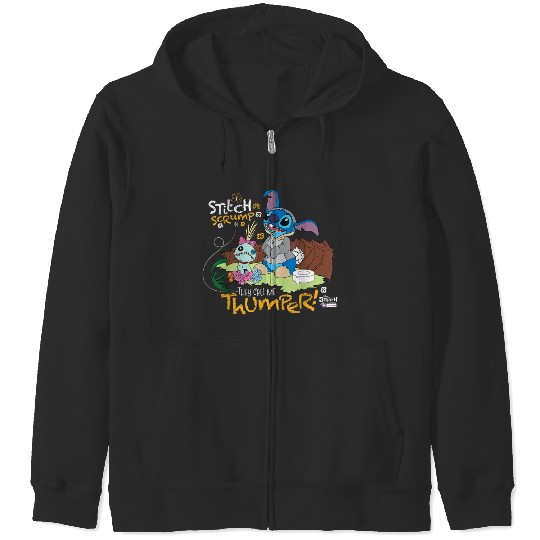 Discover Disney 100 Stitch in Costume Bambi They Call Me Zip Hoodies