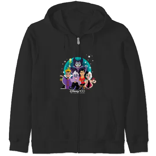 Disney 100 Disney Villains 100 Years Of Wonder Zip Hoodies