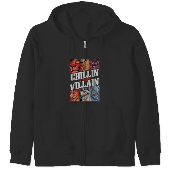 Disney Villains Chillin Like A Villain Group Por Zip Hoodies