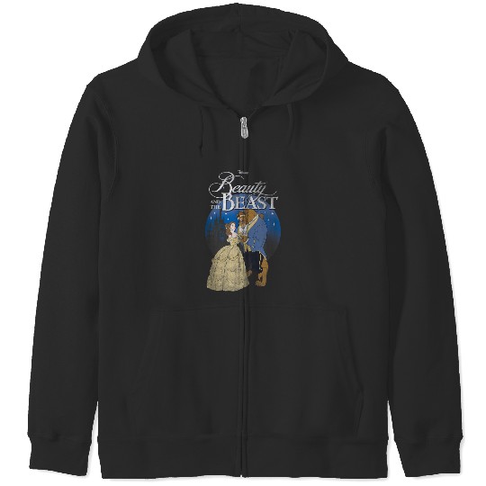 Discover Disney Beauty And The Beast Classic Title Logo P Zip Hoodies