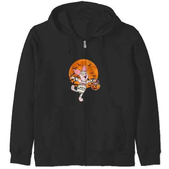 Disney Winnie The Pooh Mummy Piglet Halloween Moon Zip Hoodies