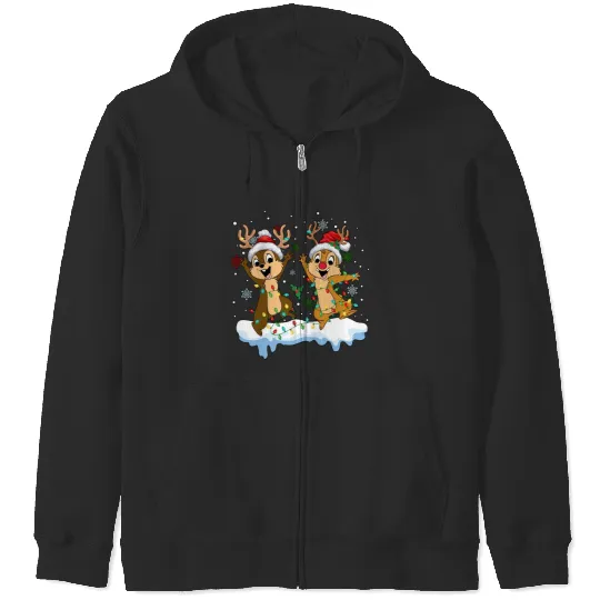 Disney Chip And Dale Christmas Zip Hoodies, Cute Christmas Couples Zip Hoodies