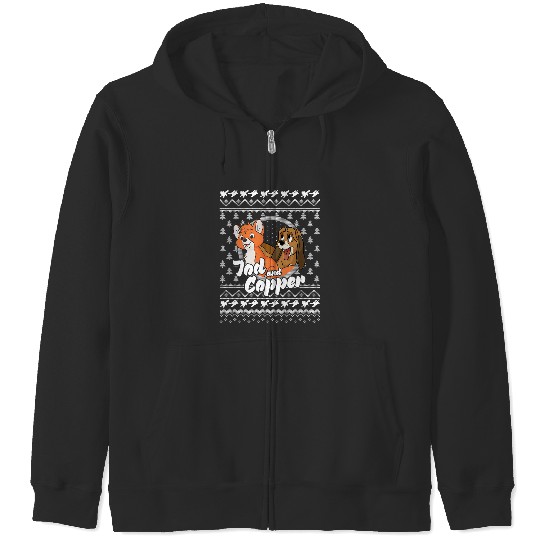 Disney The Fox and the Hound Christmas Tod And Copper Logo Zip Hoodies