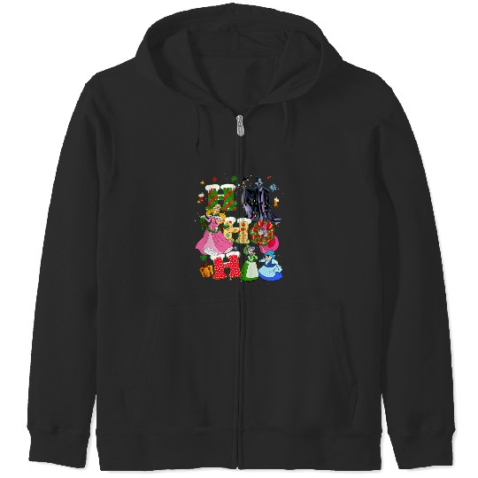 Disney Sleeping Beauty Christmas Vintage Zip Hoodies, Princess Aurora HoHoHo Christmas Zip Hoodies
