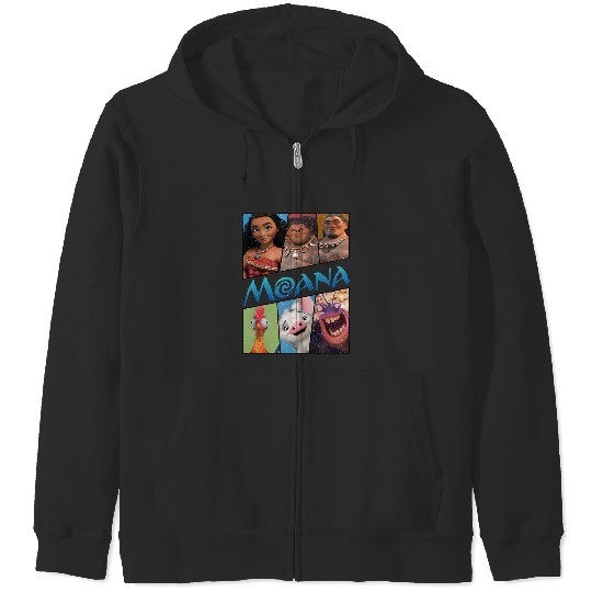 Disney Moana Group Shot Panels Zip Hoodies