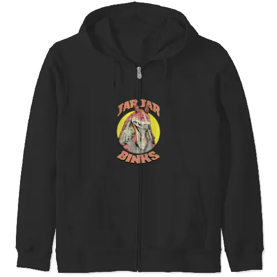 Retro Team Jar Jar Binks Funny Star Wars Fan  Zip Hoodies, Vintage Star Wars Galaxy's Edge Zip Hoodies, Disneyworld Zip Hoodies