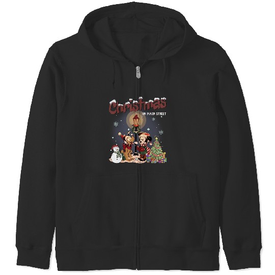 Vintage Disney Christmas On Main Street Zip Hoodies