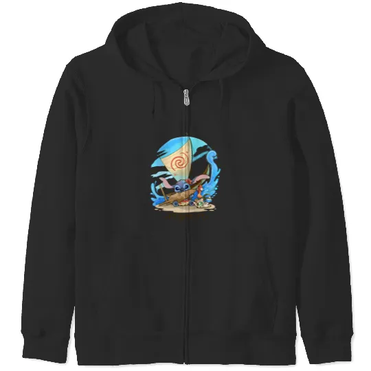 Disney Stitch Moana Zip Hoodies, Cute Stitch Zip Hoodies, Disney Moana Zip Hoodies