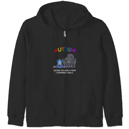 Autism Awareness Zip Hoodies | Stitch and Toothless Autism Zip Hoodies | Disney Autism Zip Hoodies