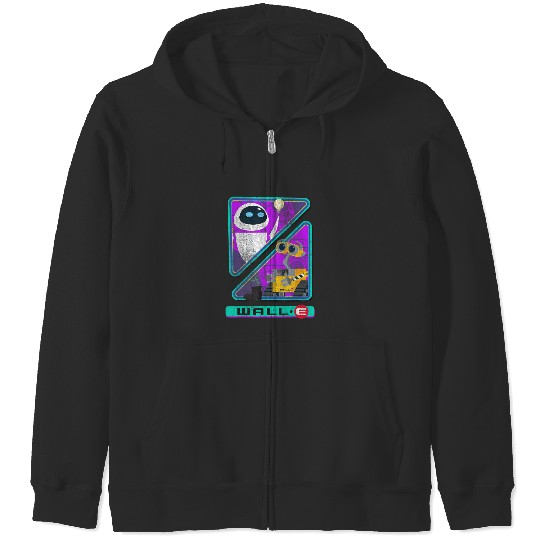 Retro Disney Pixar Wall-E Triangles And Eve Graphic Zip Hoodies