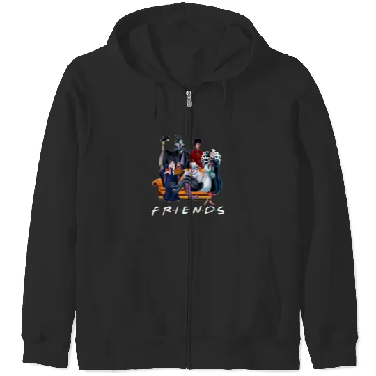 Villain Friends Zip Hoodies, Retro 90s Disney Villains Zip Hoodies