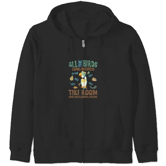 Vintage Tiki Room Zip Hoodies, Disneyland Family Zip Hoodies, Enchanted Tiki Room Zip Hoodies
