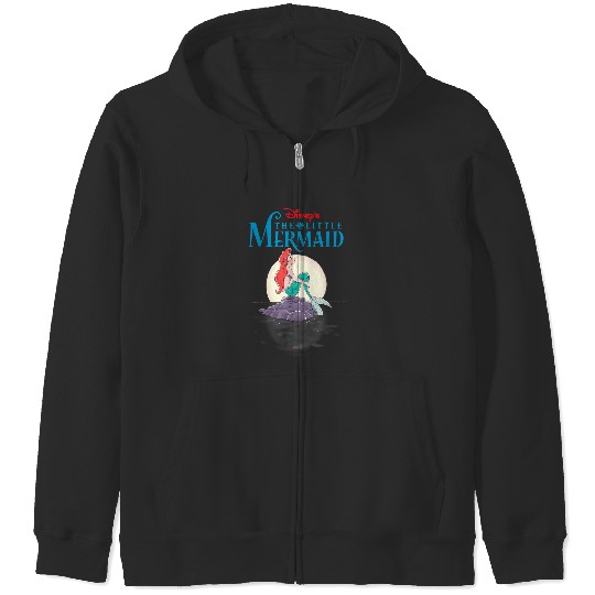 Disneyss Little Mermaid Movie Poster Sunset Graphic Zip Hoodies