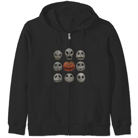Disneyss Jack Skellington Halloween Faces Zip Hoodies