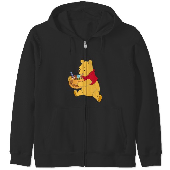 Disneyss Winnie The Pooh Halloween Trick Or Treat Logo Zip Hoodies