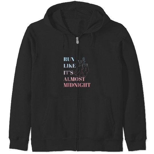 Disney Cinde Run Like Its Almost Midnight Text Zip Hoodies