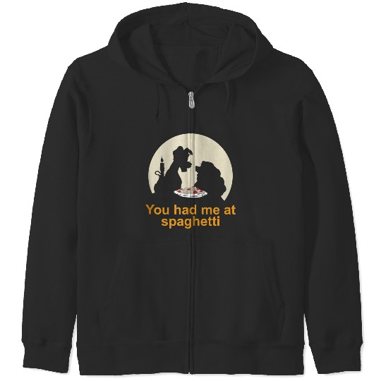 Disneyss Lady And The Tramp You Had Me At Spaghetti Silhouette Zip Hoodies