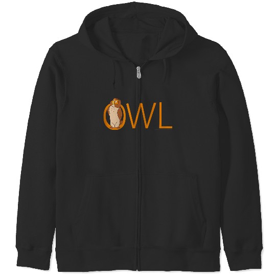 Disneyss Winnie The Pooh Owl Classic Lettering Zip Hoodies