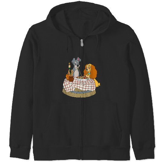 Disneyss Lady And Tramp Bella Notte Spaghetti Zip Hoodies