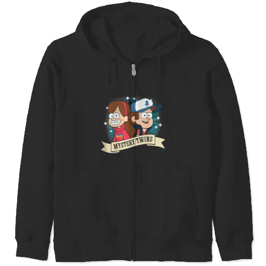 Disneyss Gravity Falls Dipper And Mabel Mystery Twins Logo Zip Hoodies