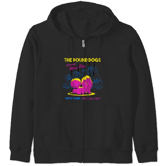 Disneyss The Lady And The Tramp Miss Peg Neon Portrait Zip Hoodies
