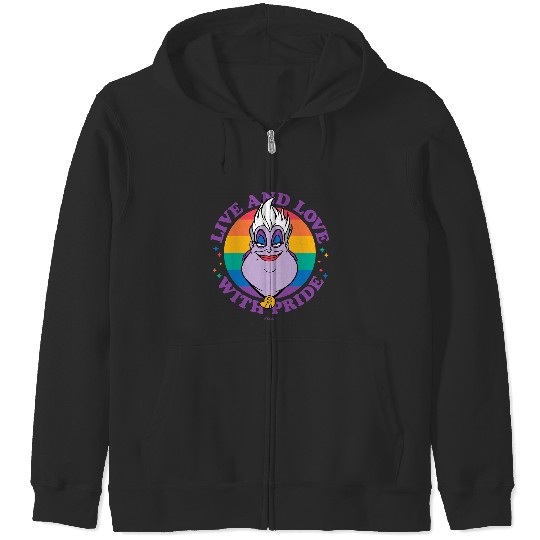 Disney Villains Ursula Live And Love With Pride Zip Hoodies