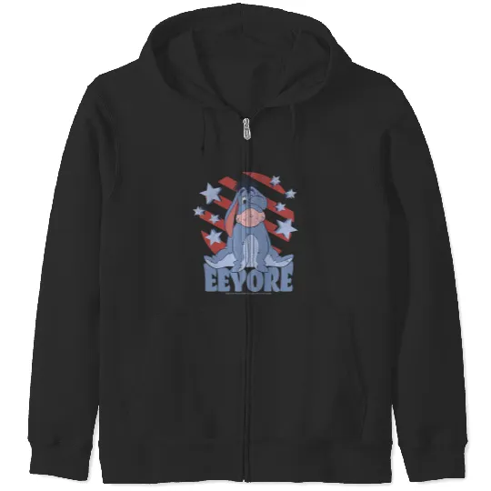 Disney Winnie the Pooh Americana Eeyore Stars Stripes Premium Zip Hoodies