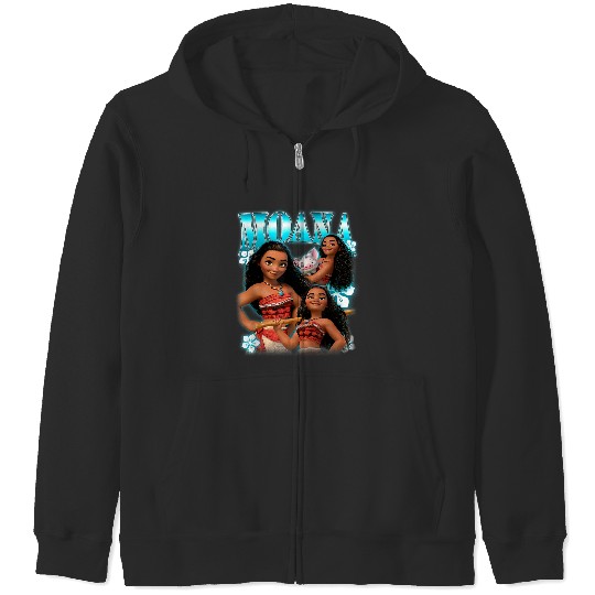 Disney Moana Cute Pua And Moana Bravess Pose Collage Zip Hoodies