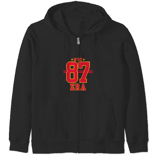 87 Era  Taylorr Swift And Travis Kelce Zip Hoodies