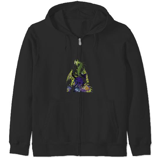 Disney Sleeping Beauty Maleficent Dragon Silhoue Zip Hoodies