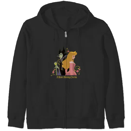 Disneyss Princess Sleeping Beauty Maleficent Rose Among Thorns Zip Hoodies