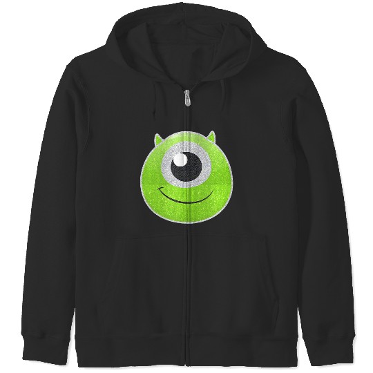 Disneyss Pixars Monsters University Mike Wazowski Big Faces Logo Zip Hoodies
