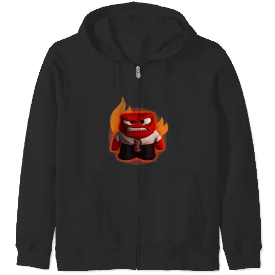 Disneyss Pixars Inside Out Anger Full Body Flaming shots Zip Hoodies