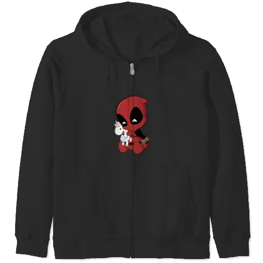 Deadpool With Unicorn Zip Hoodies, Marvel Family Party Gift, Disneyland Family Unisex Adult Zip Hoodies