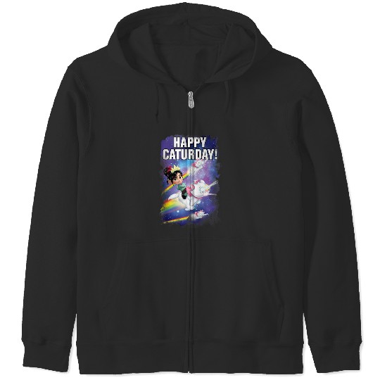Disneyss Wreck it Ralph Happy Caturday Vanellope Marie Space Zip Hoodies