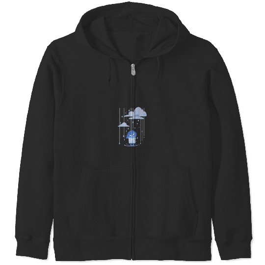 Disneyss Pixars Inside Out Sadness Rain Cloud Feeling Blue Logo Zip Hoodies
