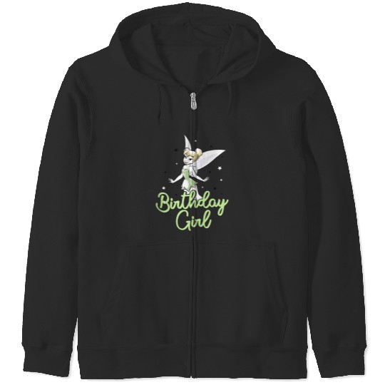 Disneyss Peter Pan Birthday Girl Cute Tinker Bell Chest Logo Zip Hoodies