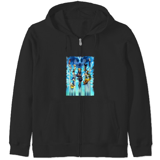 Disneyss Kingdom Hearts Sky Kingdom Group shots Vignette Zip Hoodies
