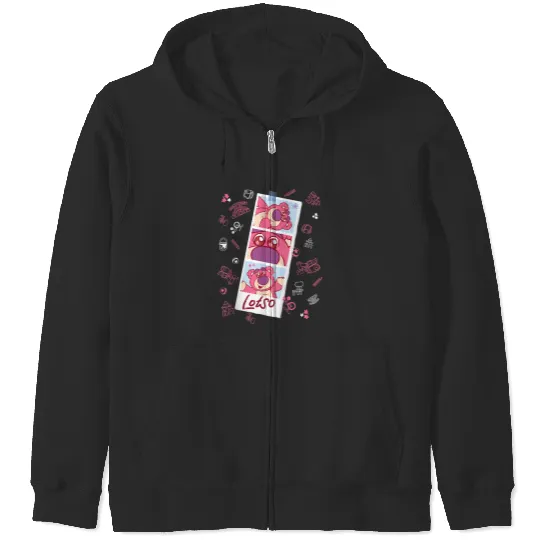 Disneyss And Pixarss Toy Story Lotso Fluffy Cute Photo Strip Zip Hoodies