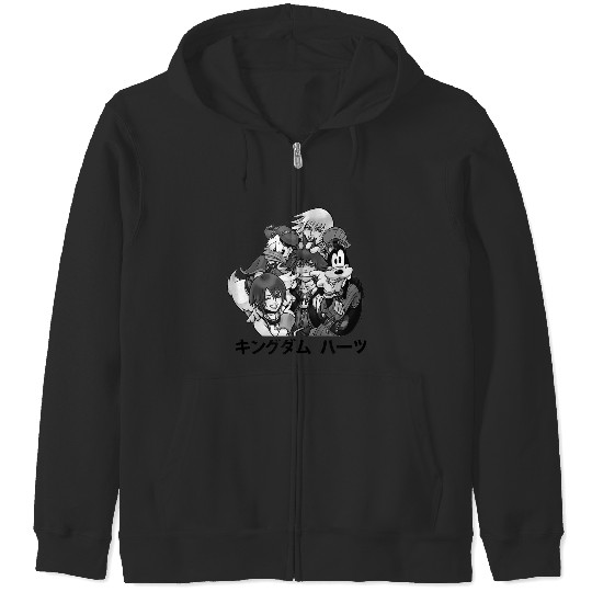 Disneyss Kingdom Hearts Main Characters Friendship Kanji Logo Zip Hoodies